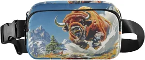 Running Bison Fanny Pack Water Resistant, Women Men Waist Pack Sling Bag Purse for Travel Hiking