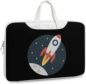Sapce Rocket Leather Bag Laptop Case Slim Water Resistant Computer Bags with Handle Briefcase for Work