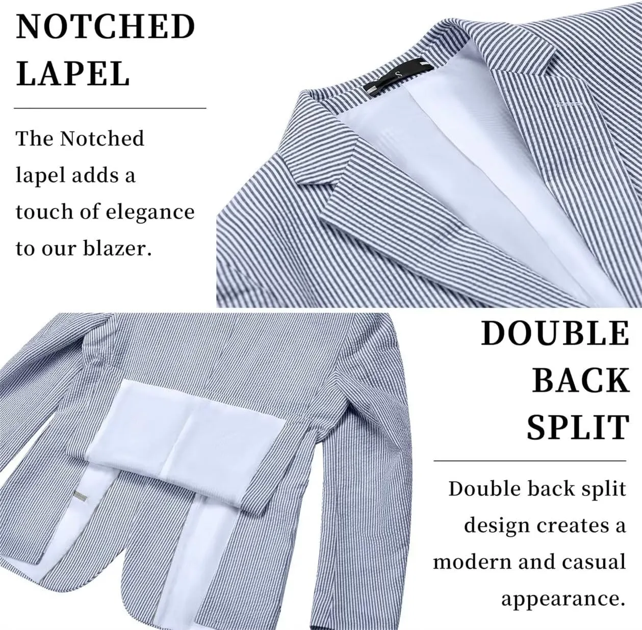 Seersucker Mens Suit Jacket Slim Fit Casual Blazer Summer Sport Coats Wedding Suits Jackets Prom Tuxedo Blazers