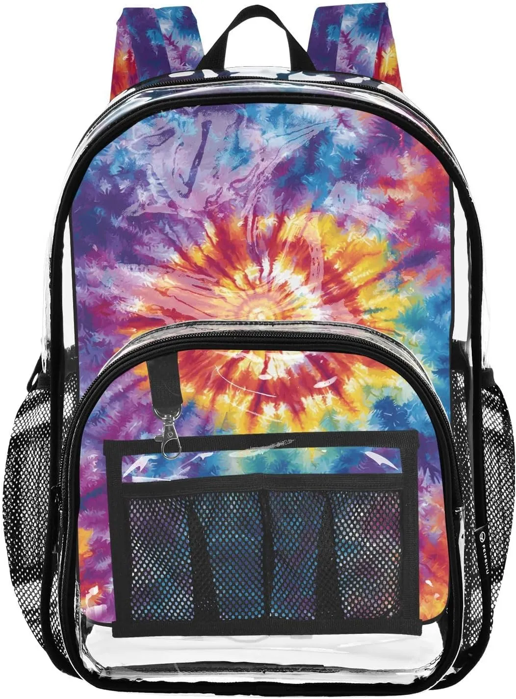 senya Transparent School Bag Artistic Tie Dye Travel Backpack With Water-Resistant PVC Plastic Clear Bagpack