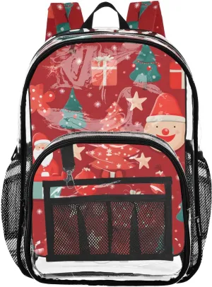 senya Transparent School Bag Christmas Gift Package Travel Backpack With Water-Resistant PVC Plastic Clear Bagpack