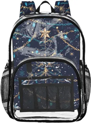 senya Transparent School Bag Christmas Tree Garland Travel Backpack With Water-Resistant PVC Plastic Clear Bagpack
