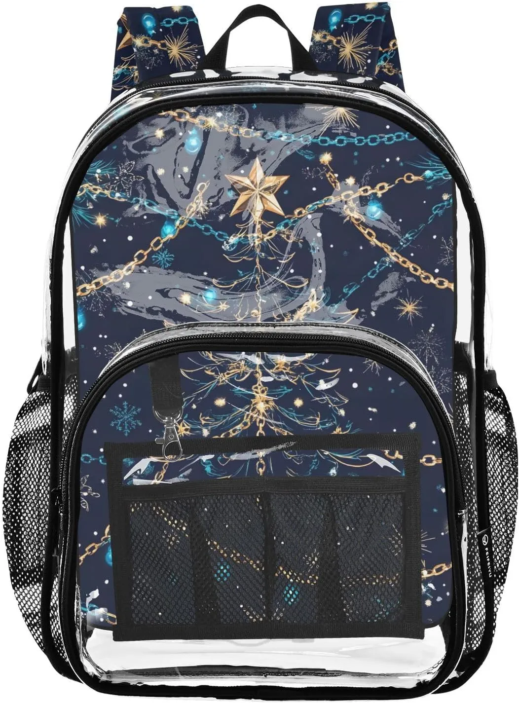 senya Transparent School Bag Christmas Tree Garland Travel Backpack With Water-Resistant PVC Plastic Clear Bagpack