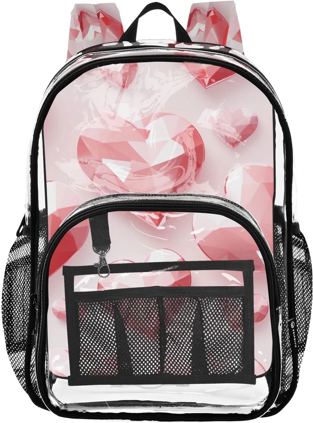 senya Transparent School Bag Lov Diamond Travel Backpack With Water-Resistant PVC Plastic Clear Bagpack