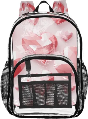 senya Transparent School Bag Lov Diamond Travel Backpack With Water-Resistant PVC Plastic Clear Bagpack