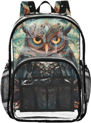 senya Transparent School Bag Magic Staff Owl Travel Backpack With Water-Resistant PVC Plastic Clear Bagpack