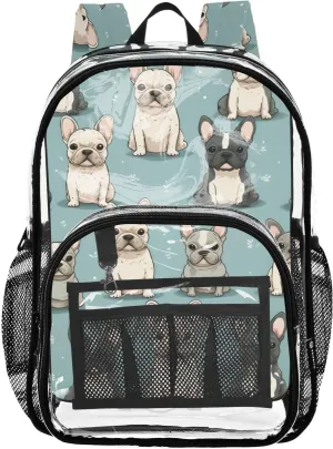 senya Transparent School Bag Well-behaved Dogs Travel Backpack With Water-Resistant PVC Plastic Clear Bagpack