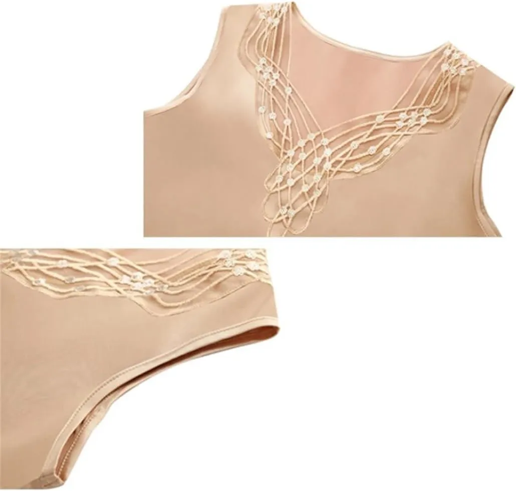 Sexy Lace Camisole Spring Summer Women Silk Satin Vest Sleeveless Casual Patchwork Tops