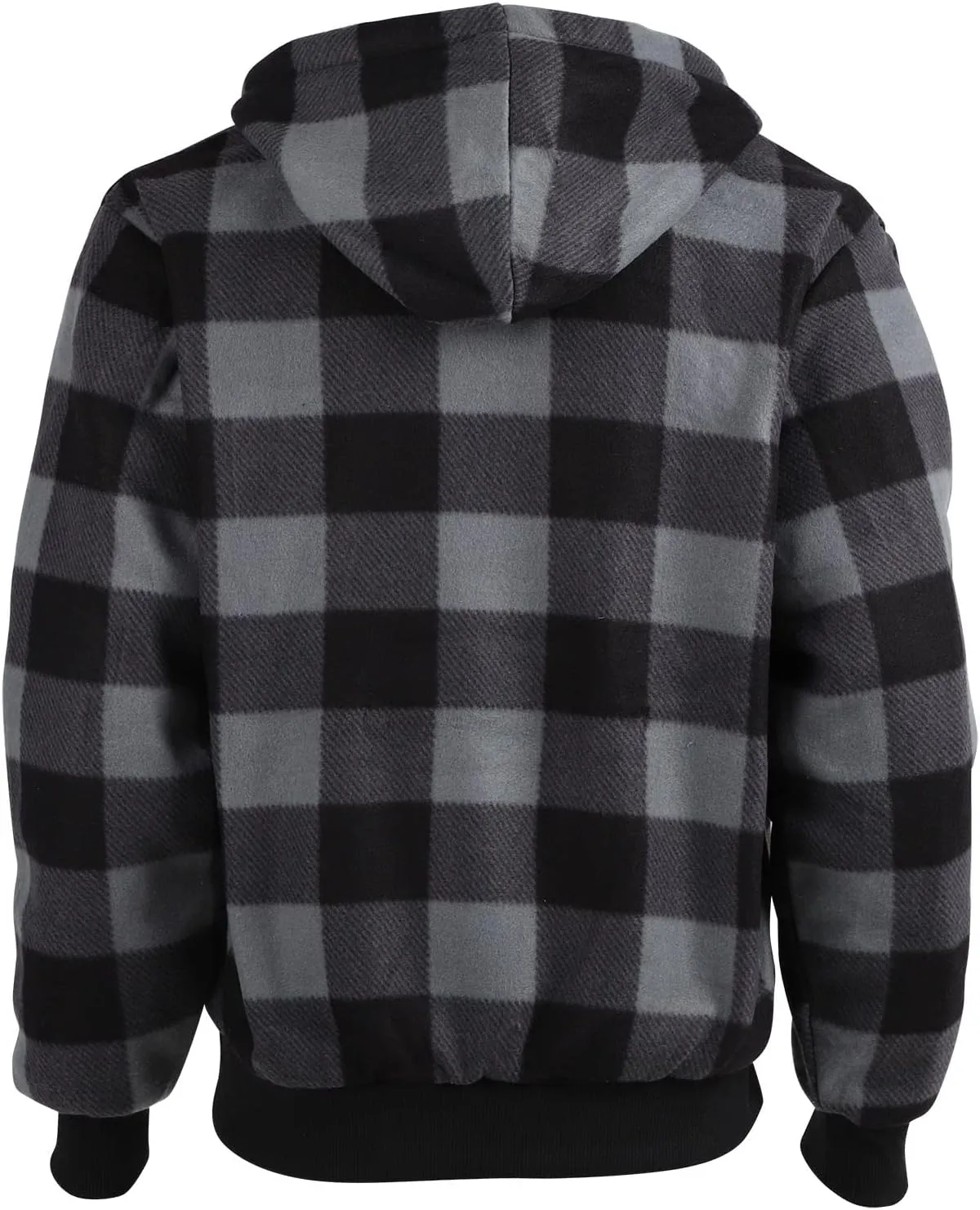 Sherpa Fleece Lined Hoodie Big and Tall Plaid Flannel Jacket Winter Coats for Men Zip Up Winter Warm Sweatshirts