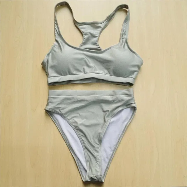 Shiny Sexy High Cut Sport Bikini