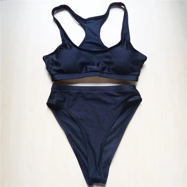 Shiny Sexy High Cut Sport Bikini