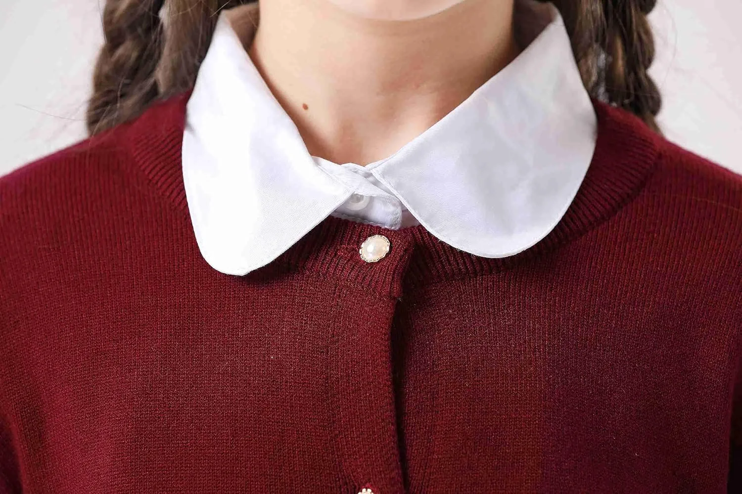 SMILING PINKER Girls Cardigan Sweater School Uniforms Button Long Sleeve Knit Tops