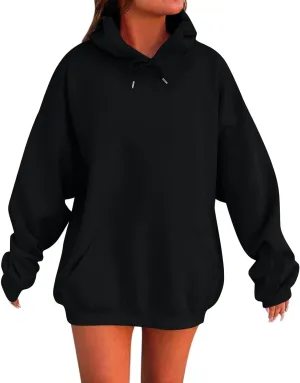 Solid Color Hoodies for Women Oversized Sweatshirts Long Sleeve Drawstring Pullover 2024 Fall Outfits with Pockets