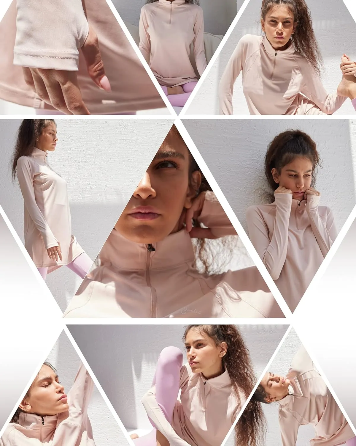 Sorbet Womens Long Sleeve Tops - Lightweight Women's UPF 50  SPF Shirts for Women Long Sleeve-Athletic 1/4 Zip Pullover Women