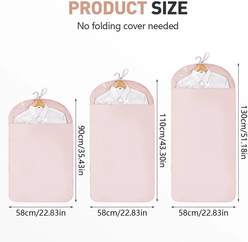 Space Saving Hanging Garment Bag with Self Compression Zipper, 2025 New Garment Bag for Hanging Clothes, Large-Capacity Down Coat storage Protector with Transparent Window (Blue, Long)