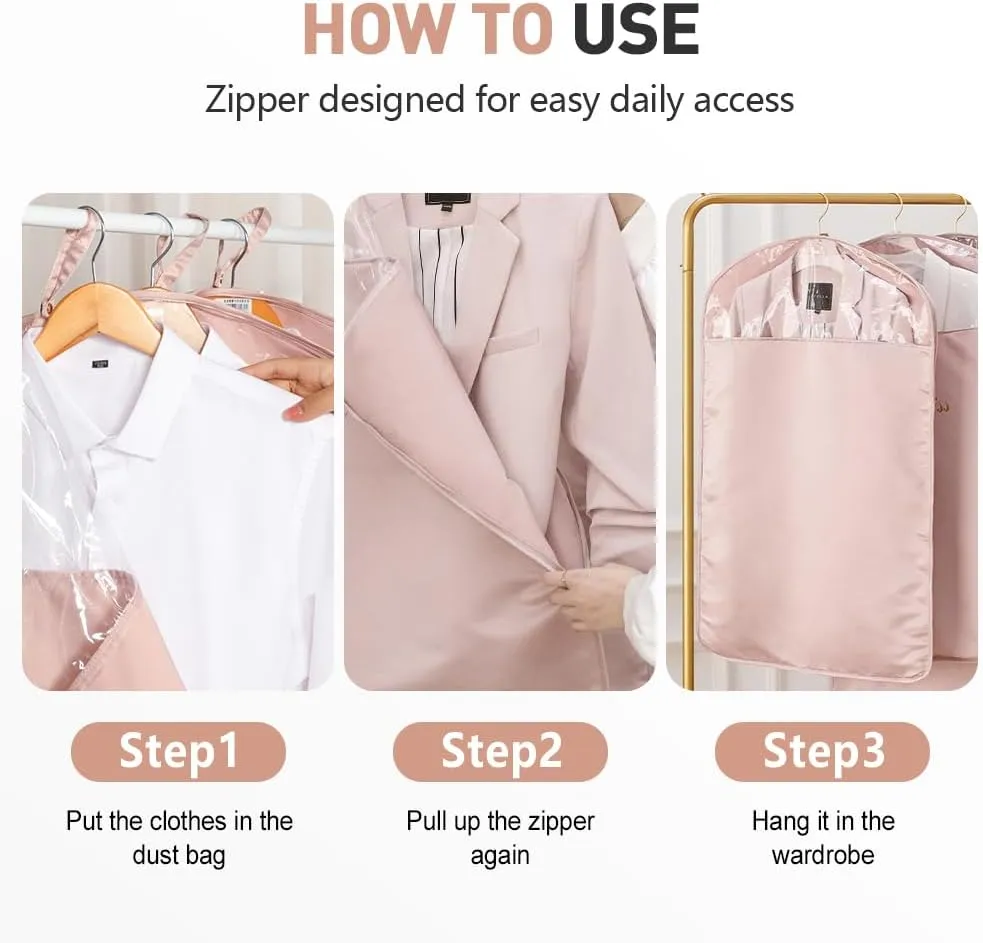 Space Saving Hanging Garment Bag with Self Compression Zipper, 2025 New Garment Bag for Hanging Clothes, Large-Capacity Down Coat storage Protector with Transparent Window (Blue, Long)