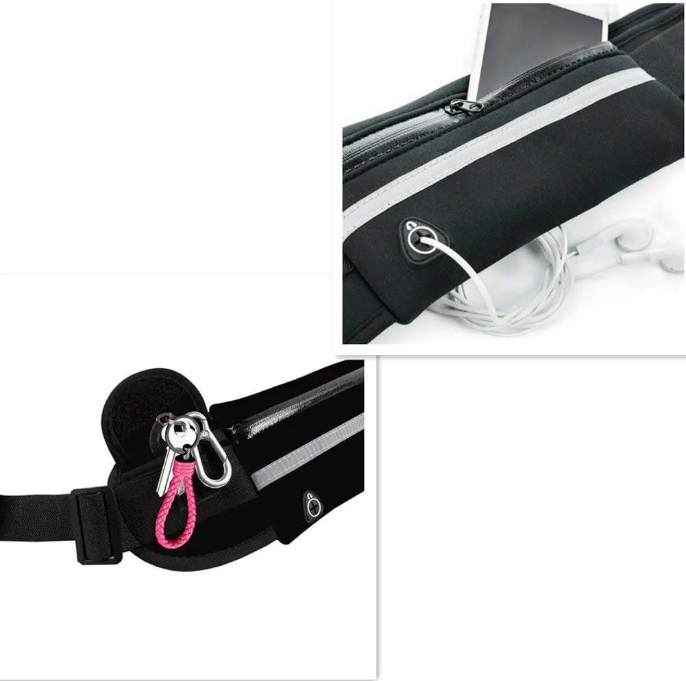 Sports Running Belt and Travel Fanny Pack for Jogging, Cycling and Outdoors with Water Resistant Pockets