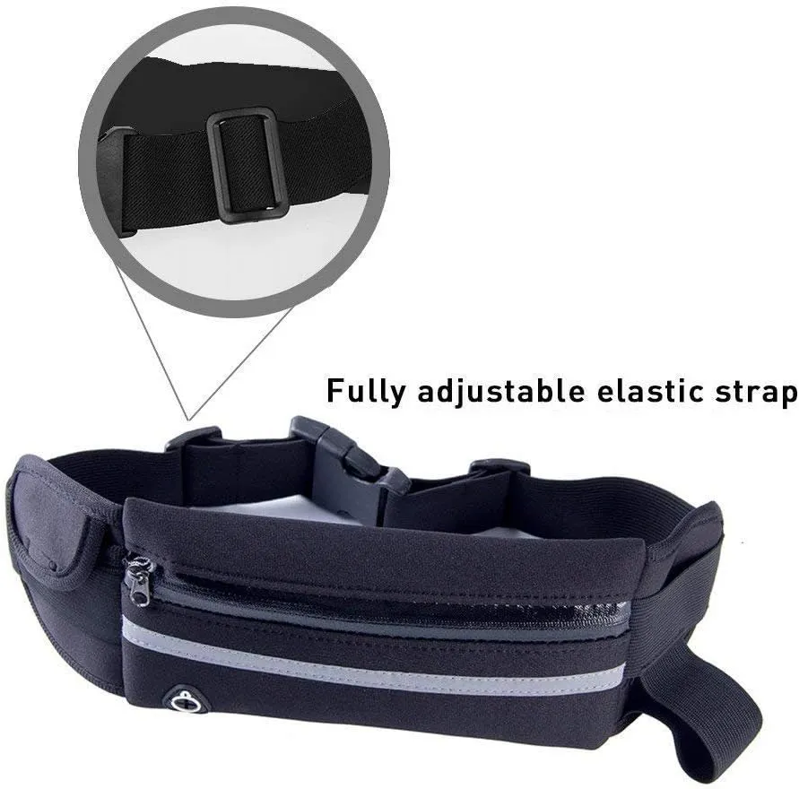 Sports Running Belt and Travel Fanny Pack for Jogging, Cycling and Outdoors with Water Resistant Pockets
