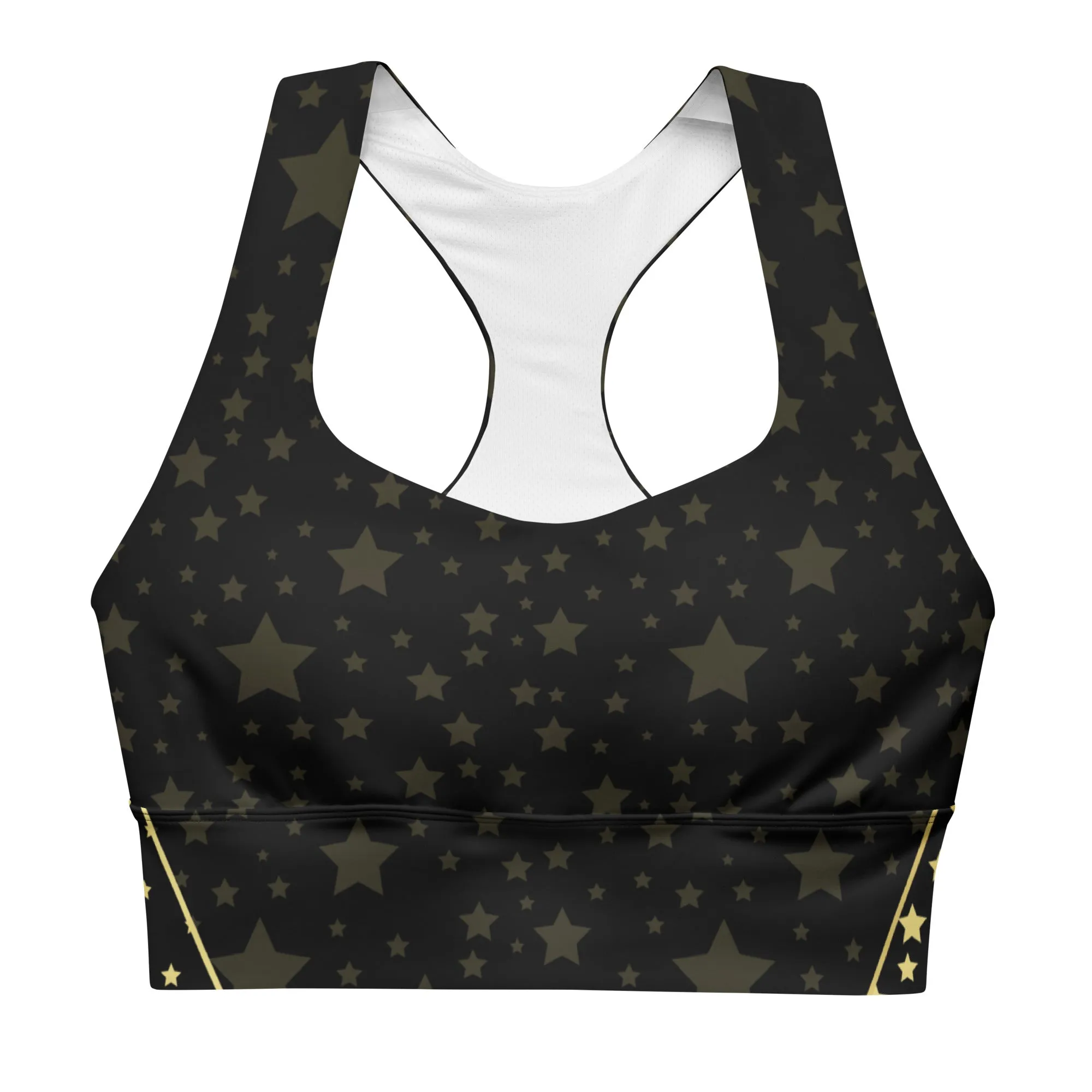 Star Compression Longline Sports Bra, lioness-love