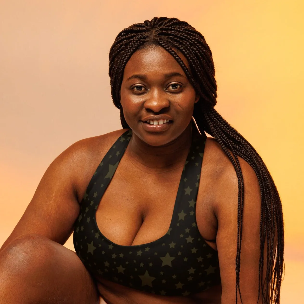 Star Compression Longline Sports Bra, lioness-love
