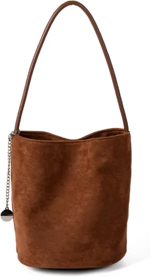 Suede Bag Brown Suede Bucket Bag Cherry Red Purse Small Shouder Purse Fall Aesthetics Purse Designer