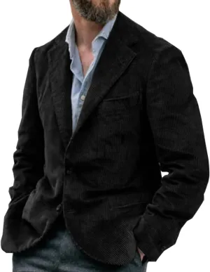 Suit for Men Corduroy Jacket Slim Fit Single Breasted Blazers Mens Sport Coats Tweed Jacket Formal Clothes