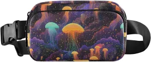 Surreal Jellyfish Fanny Pack Water Resistant, Women Men Waist Pack Sling Bag Purse for Travel Hiking