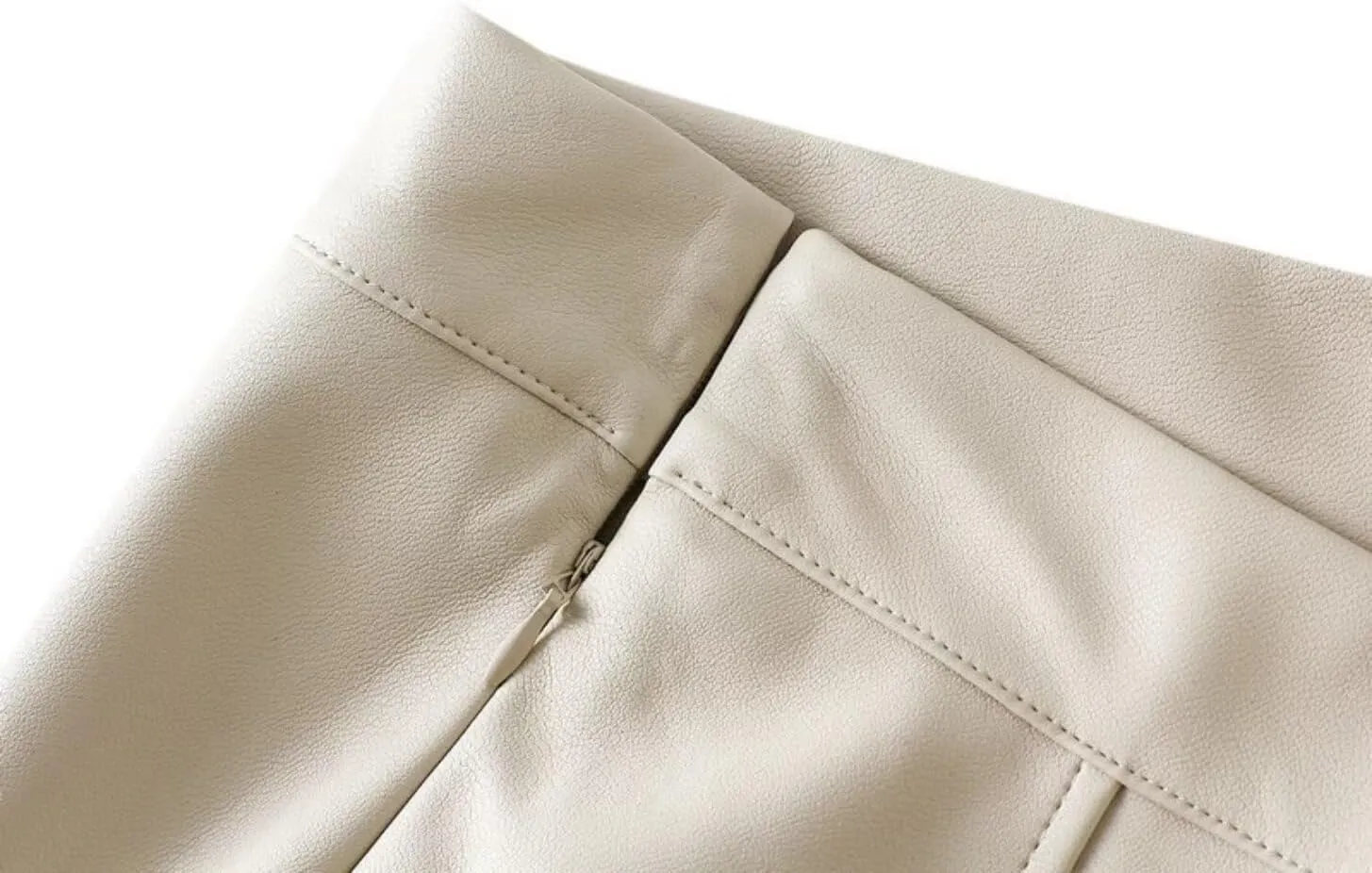 TangDao Women's Retro Faux Leather High Waist Pleated Flare Long A-line Midi Skirt