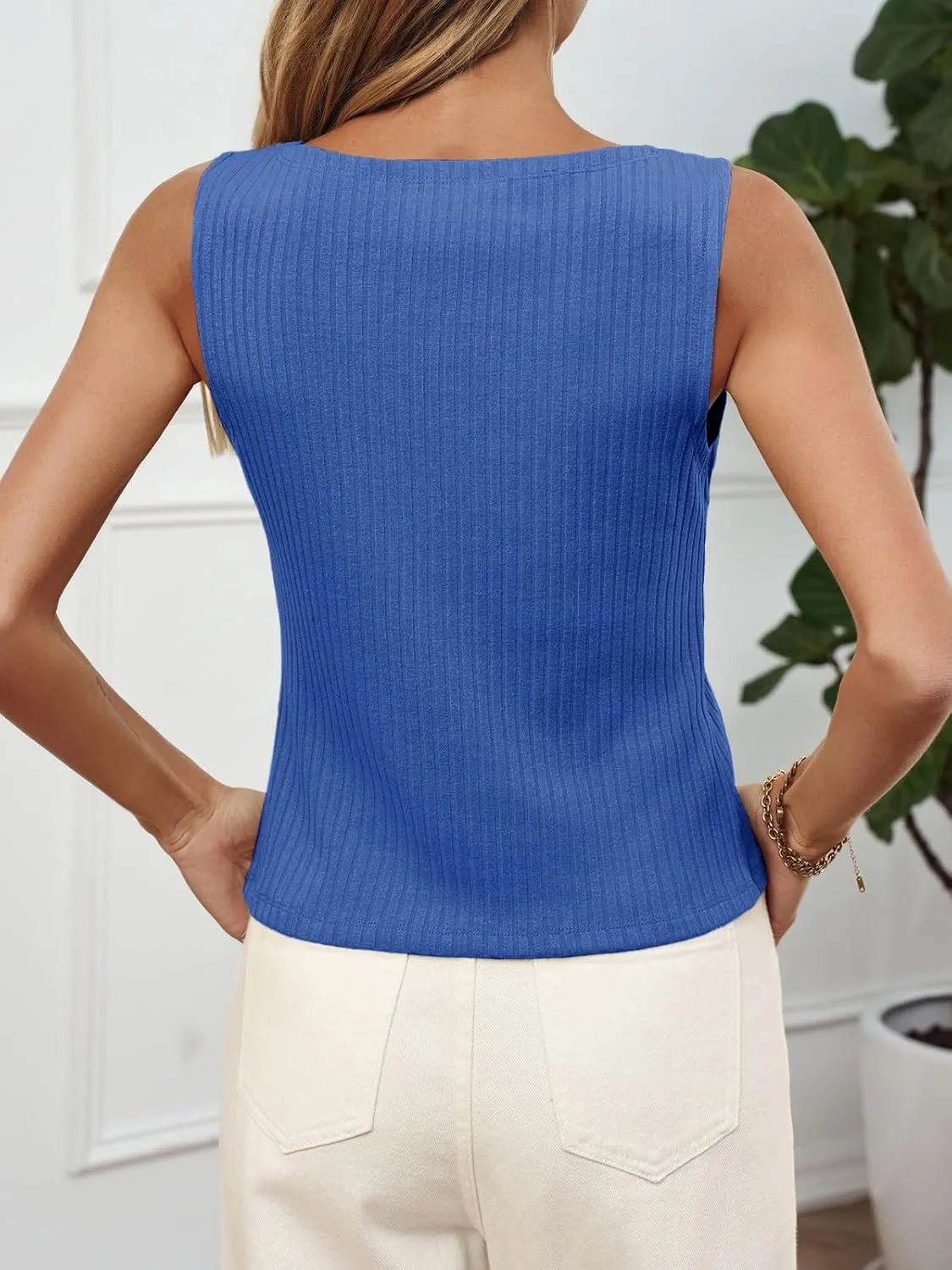 Tankaneo Womens Going Out Tops Summer Button Down Ribbed Tank Shirts Cropped Cute Y2k Vest Tops 2025 Fashion Outfits