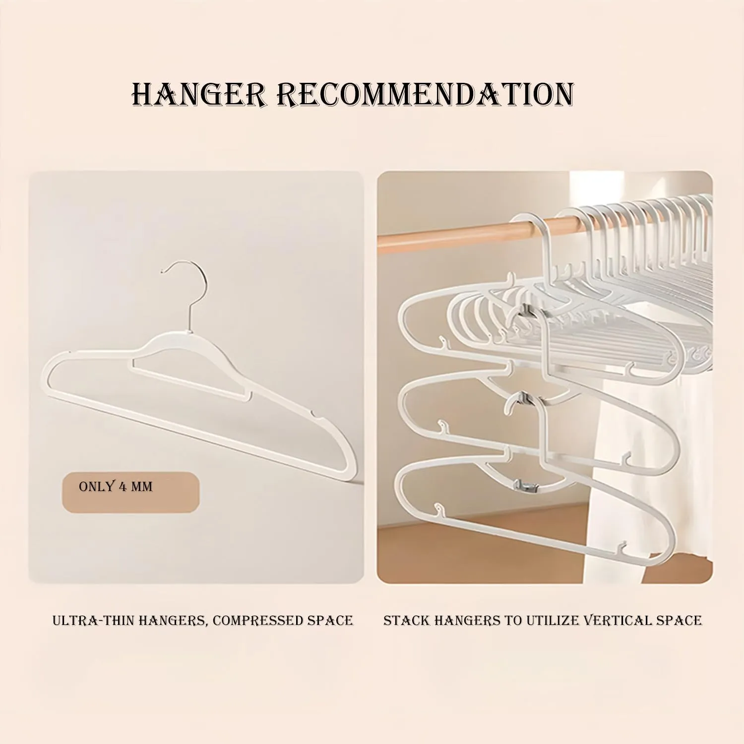 Taprinferior Hanging Garment Bag, Space Saving Hanging Garment Bag with Self Compression Zipper, Taprinferior Compression Bag for Suits, Dresses, Coats (Beige,3Pcs L)