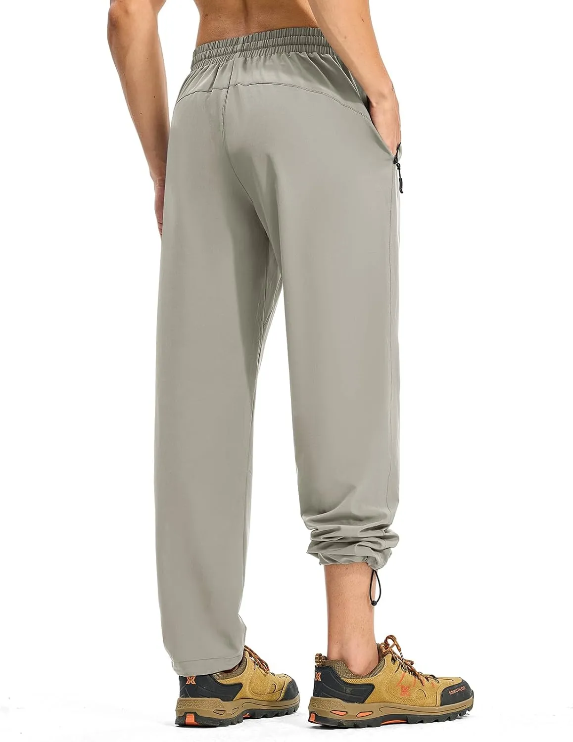 TBMPOY Mens Lightweight Hiking Pants Quick Dry Travel Fishing Water Resistant Workout Athletic Sweatpants Zipper Pockets