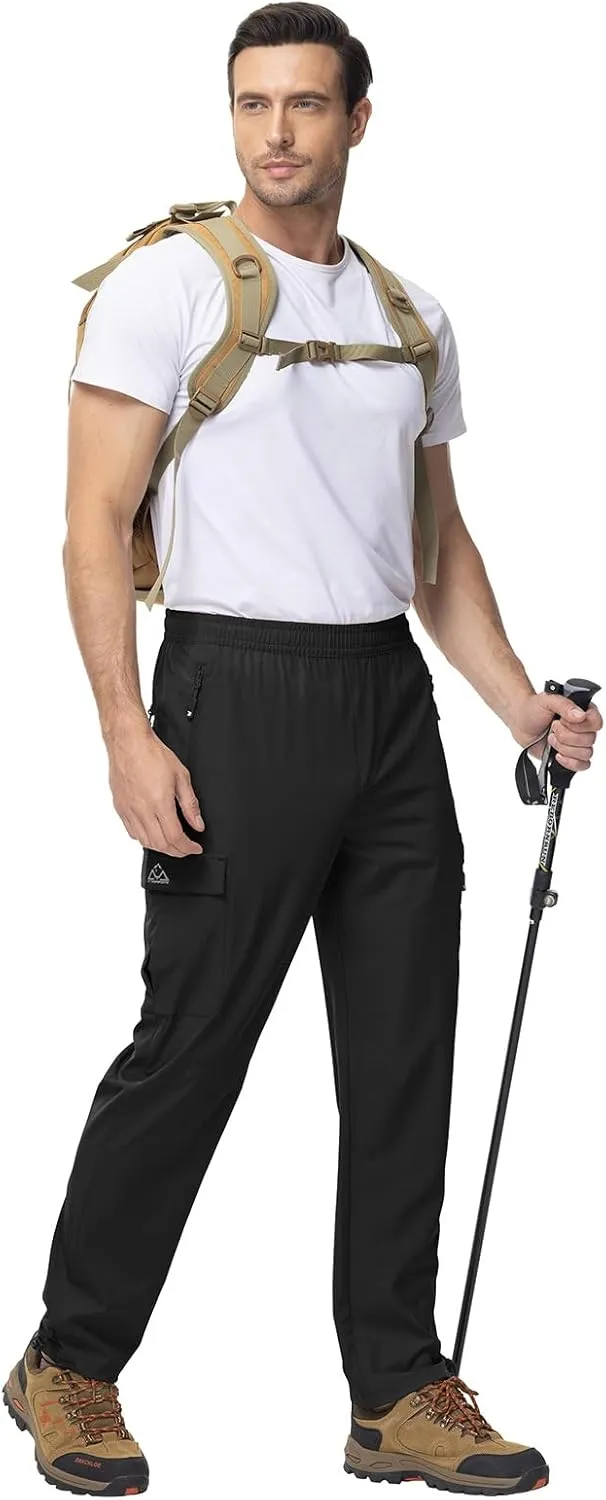 TBMPOY Men's Lightweight Hiking Travel Pants Cargo Pockets Quick Dry Stretch Water Resistant Fishing Outdoor Work