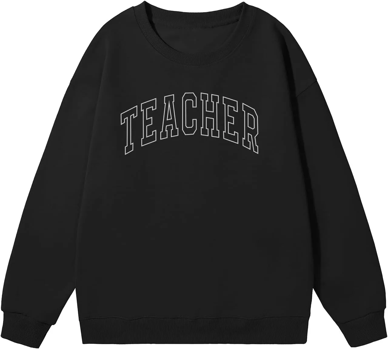 Teacher Sweatshirts for Women Cute Teacher Life Graphic Shirt Inspirational Long Sleeve Crewneck Loose Pullover Tops