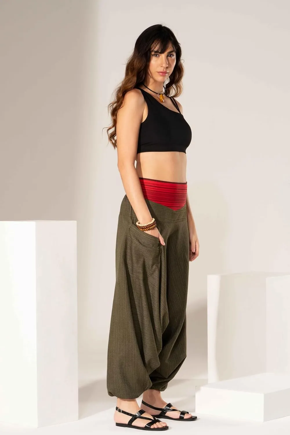 The Veshti Company Comfy Women's Yoga Harem Pants Elastic Waist Wide Leg Pants Loose Baggy Boho Clothes for Women