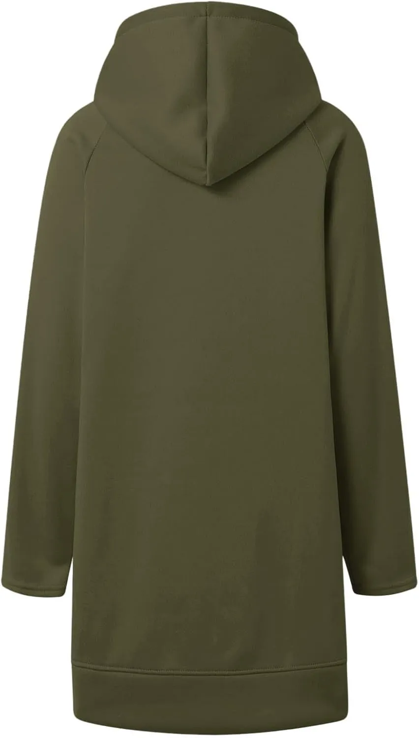 The Warmy Oversized Hoodie Dress, Warmy Hoodie, Women's Casual Pullover Split Hem Drawstring Long Sweatshirt with Pocket