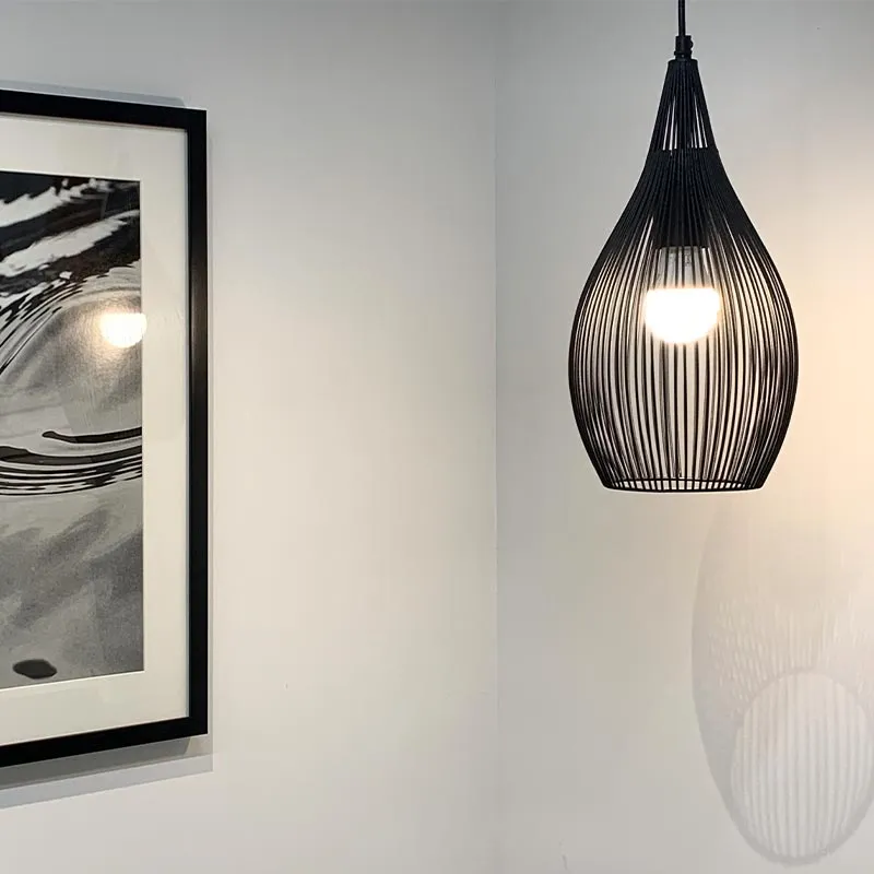 The Wired Pendant Light Jat Black Finish | 8 x 18 x 16 inches
