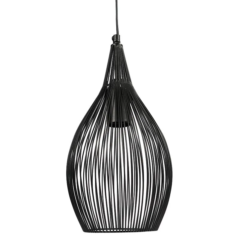 The Wired Pendant Light Jat Black Finish | 8 x 18 x 16 inches