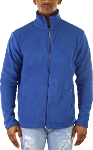 ToBeInStyle Men's Zip Up Long Sleeve High Collar Polar Fleece Jacket