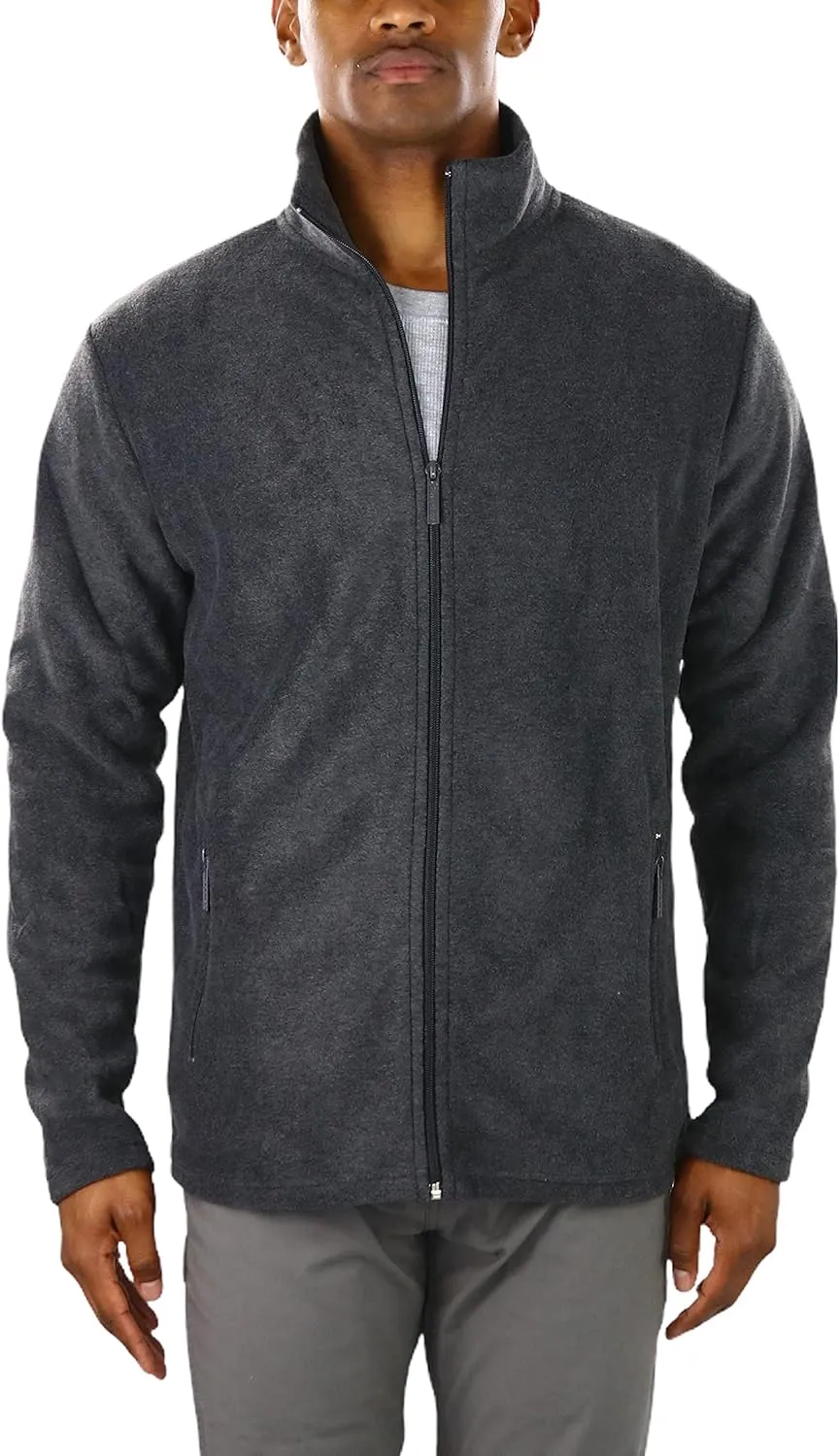 ToBeInStyle Men's Zip Up Long Sleeve High Collar Polar Fleece Jacket