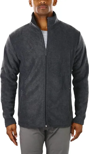 ToBeInStyle Men's Zip Up Long Sleeve High Collar Polar Fleece Jacket