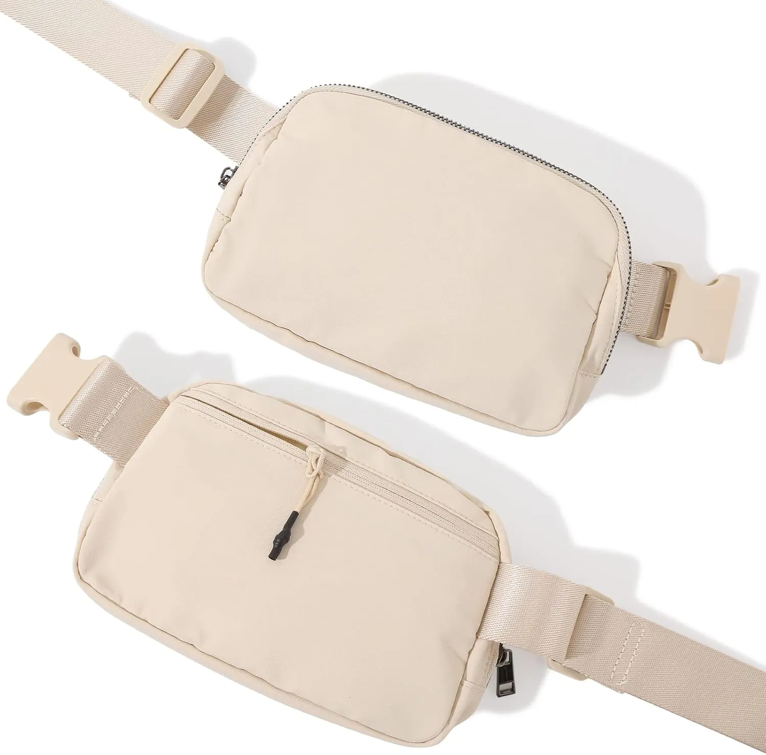 TOBVZOO Belt Bag Fanny Pack Crossbody Bags for Women Men, Everywhere, Water Resistant Waist Packs, Beige