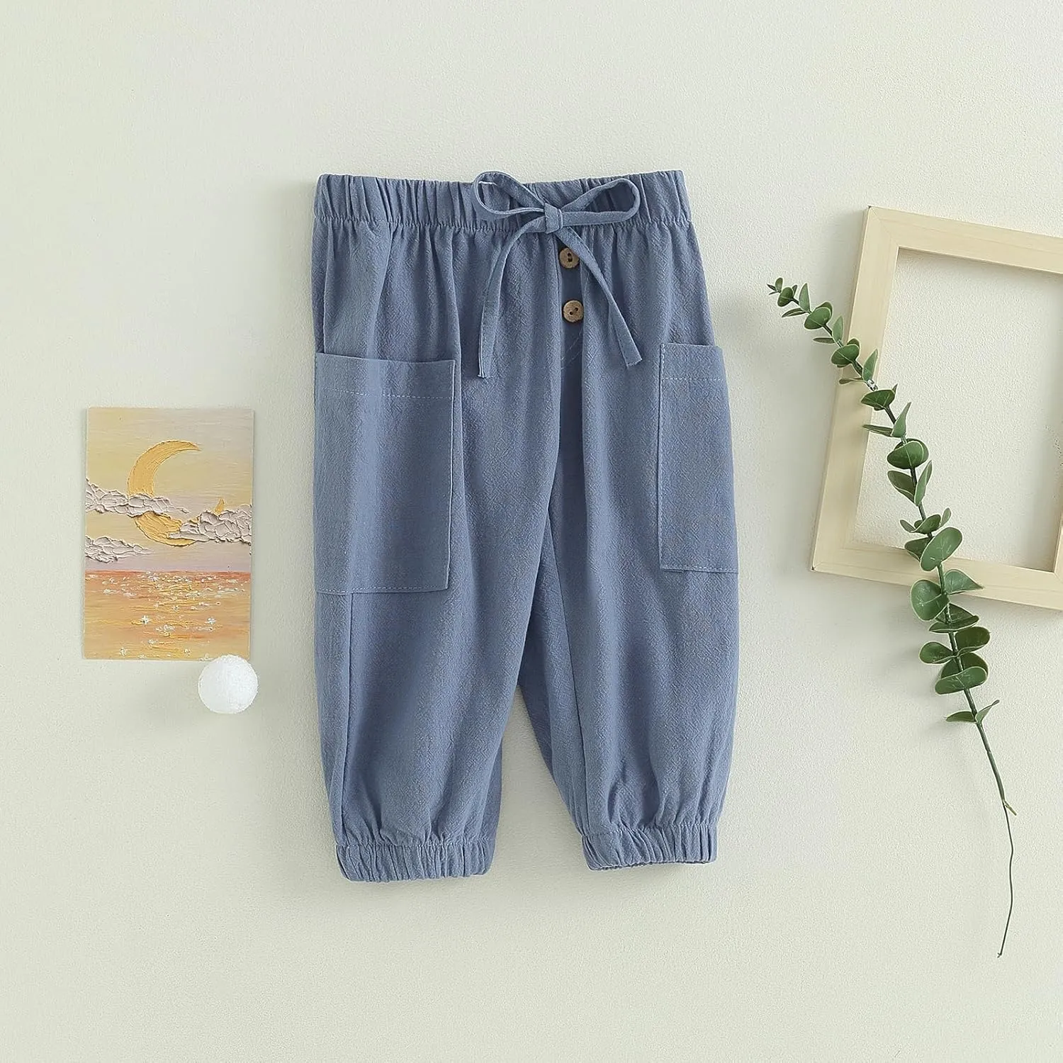 Toddler Baby Boy Girl Cotton Joggers Pants Hippie Harem Pants Cargo Infant Sweatpants Sweat Long Pants Fall Clothes