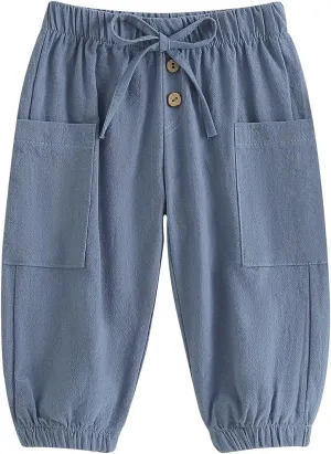 Toddler Baby Boy Girl Cotton Joggers Pants Hippie Harem Pants Cargo Infant Sweatpants Sweat Long Pants Fall Clothes