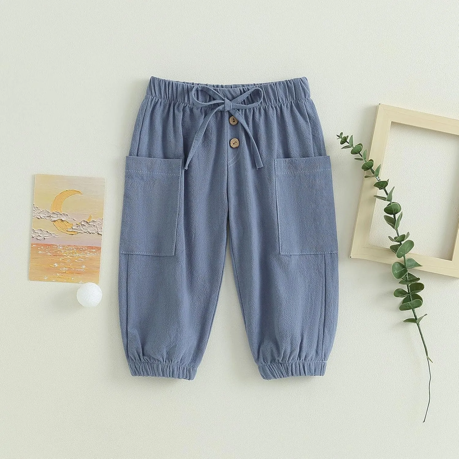 Toddler Baby Boy Girl Cotton Joggers Pants Hippie Harem Pants Cargo Infant Sweatpants Sweat Long Pants Fall Clothes