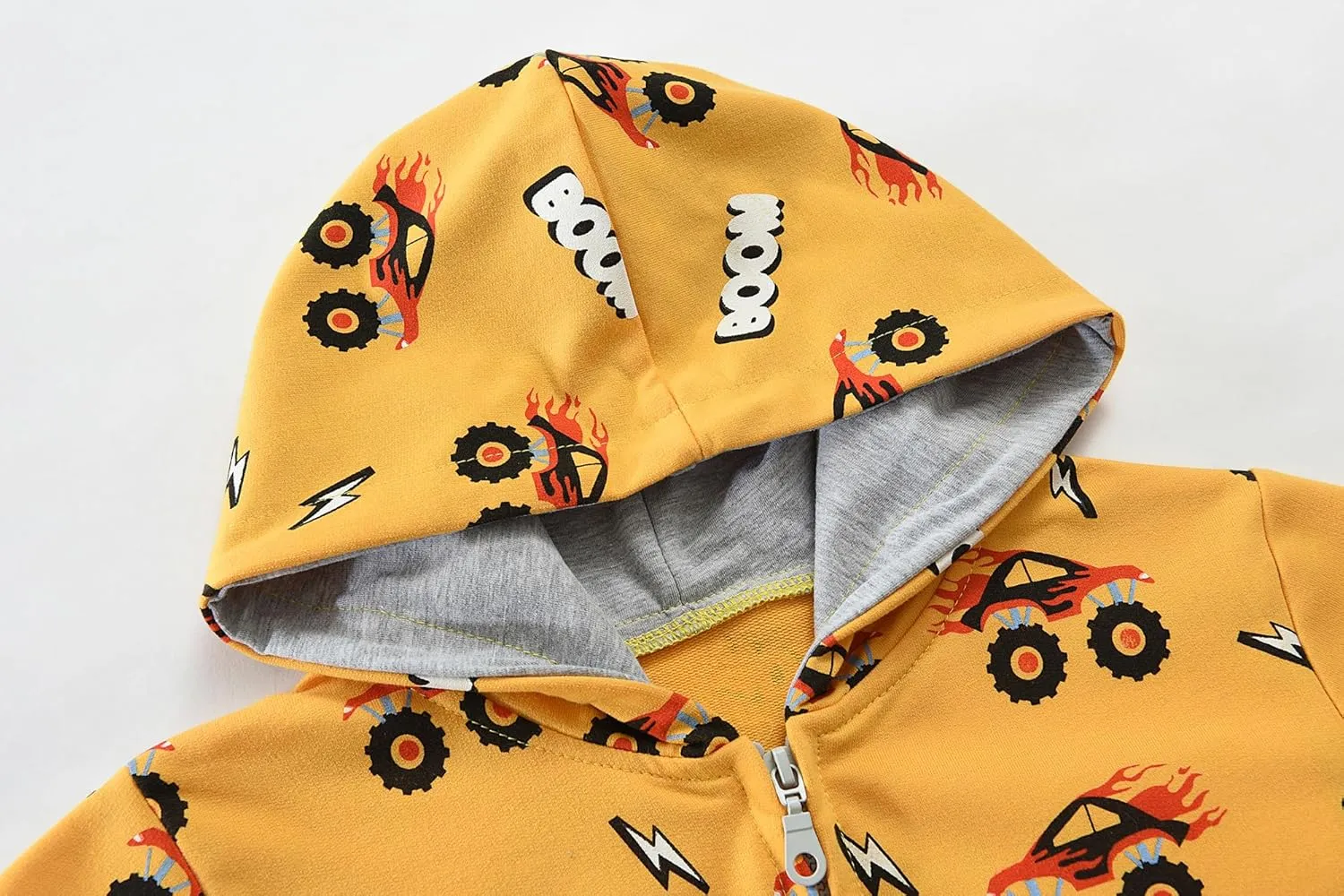 Toddler Boys Hoodies Excavator Sweatshirt Baby Boys Jacket Zipper Hoodie Top Kids Coat Winter Long Sleeve Hooded Shirts 1-7T