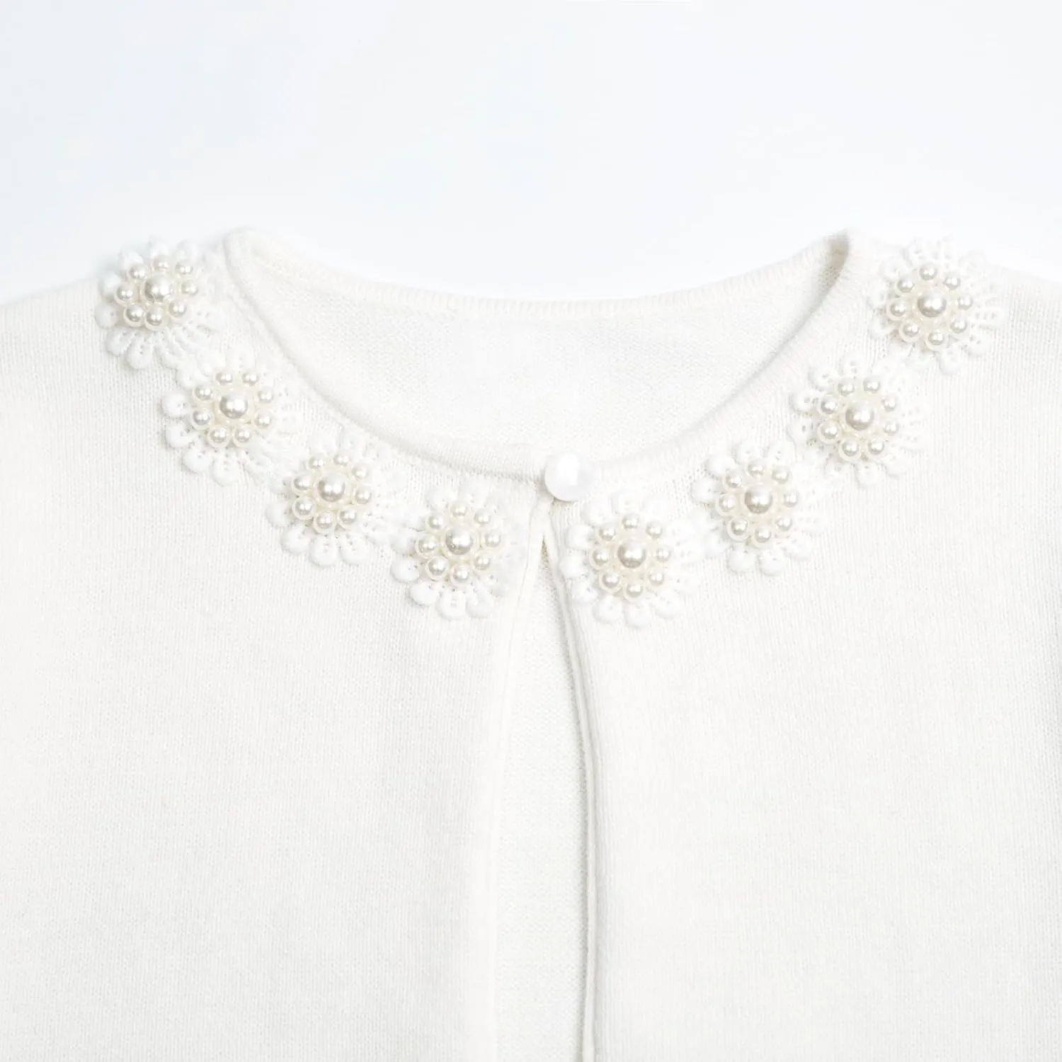 Toddler Girls Cardigan Sweater Bolero Shrug Baby Kids Knit Long Sleeve Crop Tops Button Closure Jacket Casual