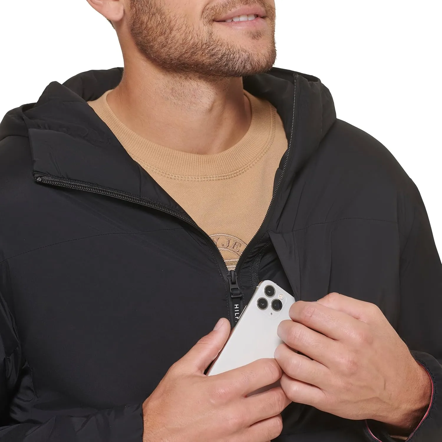 Tommy Hilfiger Men's Stretch Performance Filled Rain Jacket