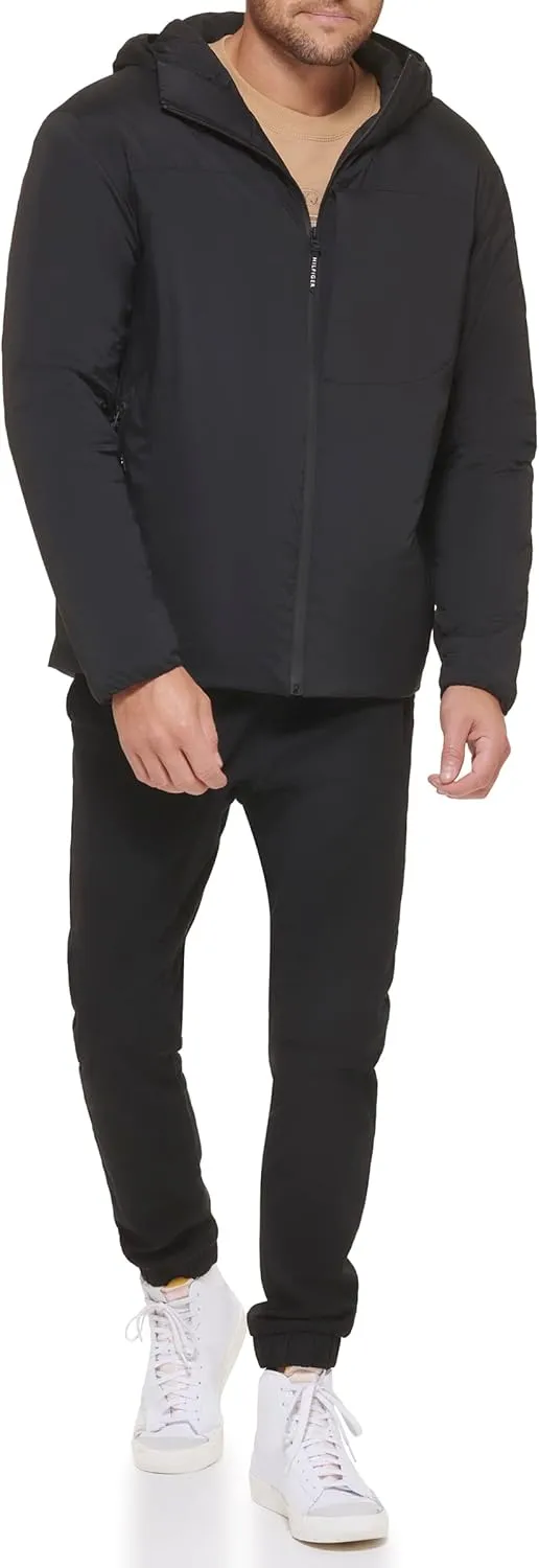 Tommy Hilfiger Men's Stretch Performance Filled Rain Jacket