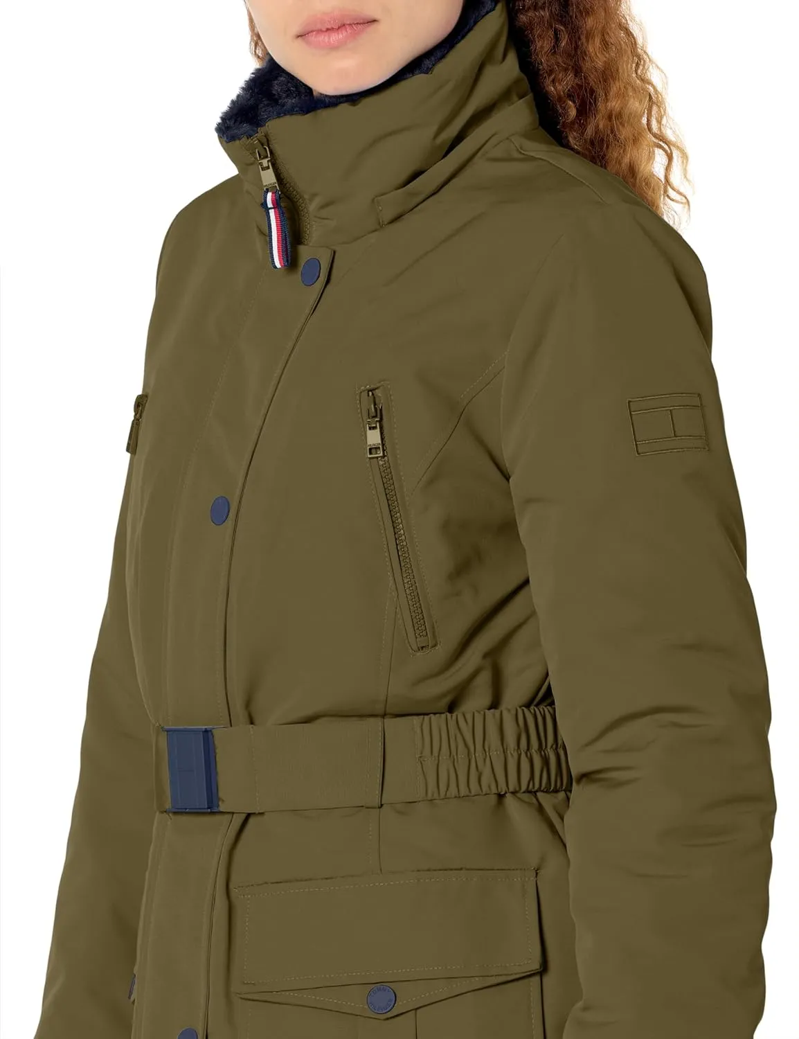 Tommy Hilfiger Women's Tactical Cold Weather Belted Jacket