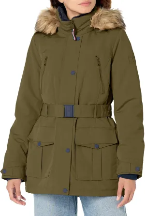Tommy Hilfiger Women's Tactical Cold Weather Belted Jacket